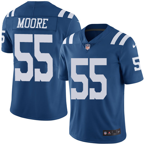 Indianapolis Colts #55 Limited Skai Moore Royal Blue Nike NFL Men Rush Vapor Untouchable Jersey